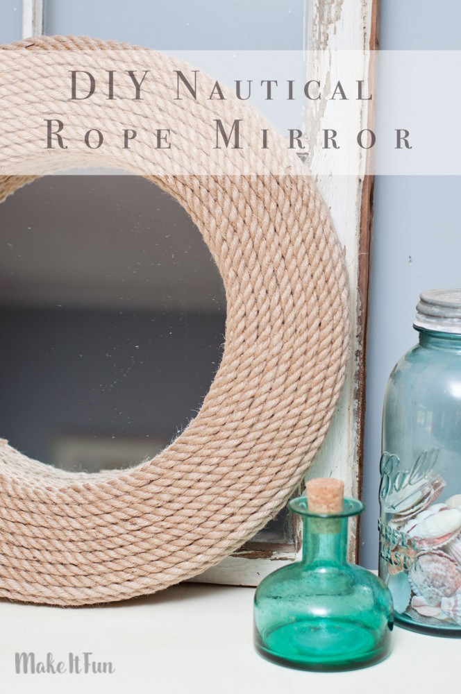 Simple DIY Nautical Rope Mirror Craft