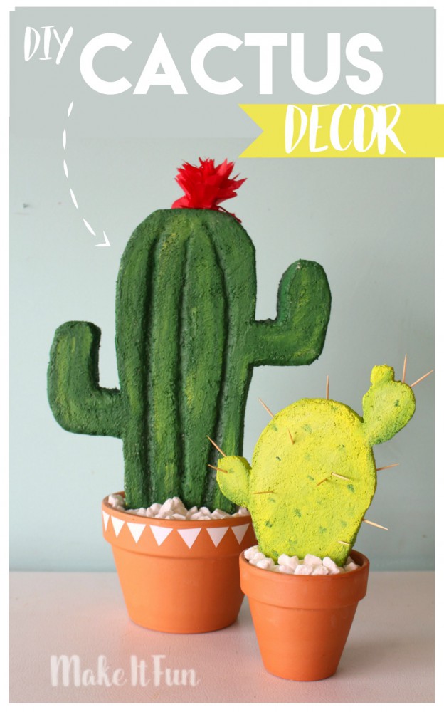 DIY Cactus Decor A girl and a glue gun