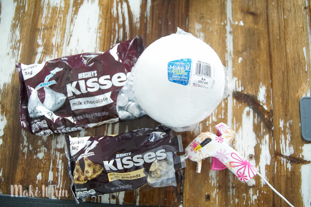 Hershey Kiss Kissing Ball supplies
