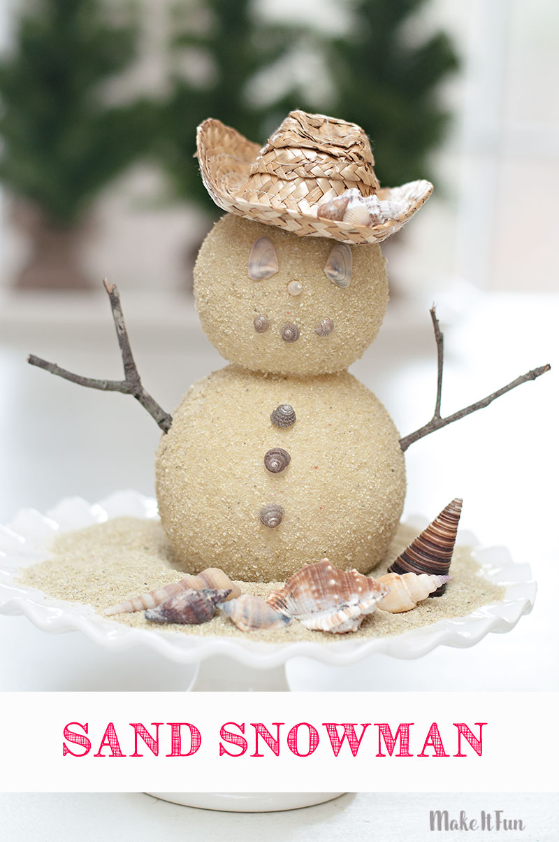 Sand Snowman on the Beach Aluminum Water Bottle